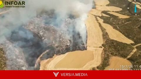 El Gobierno de Aragón alerta de que el incendio de Orés tiene “un gran potencial de destrucción”